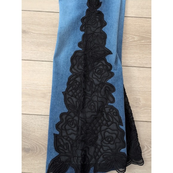 Basix II Jeans Cutout Black Lace Floral Bootcut Boho Size 8 NWT - Picture 6 of 8